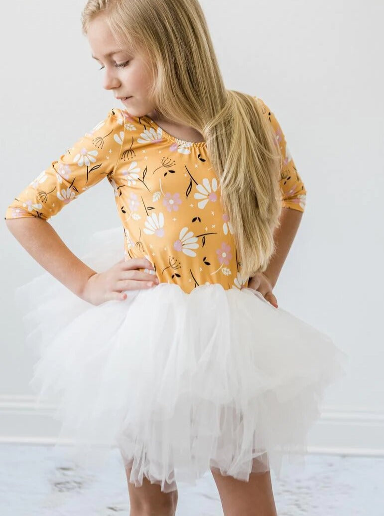 bright fall dresses Girls' Dandelions In Fall 3/4 Tutu Leotard Size: 5/6 By Mila & Rose