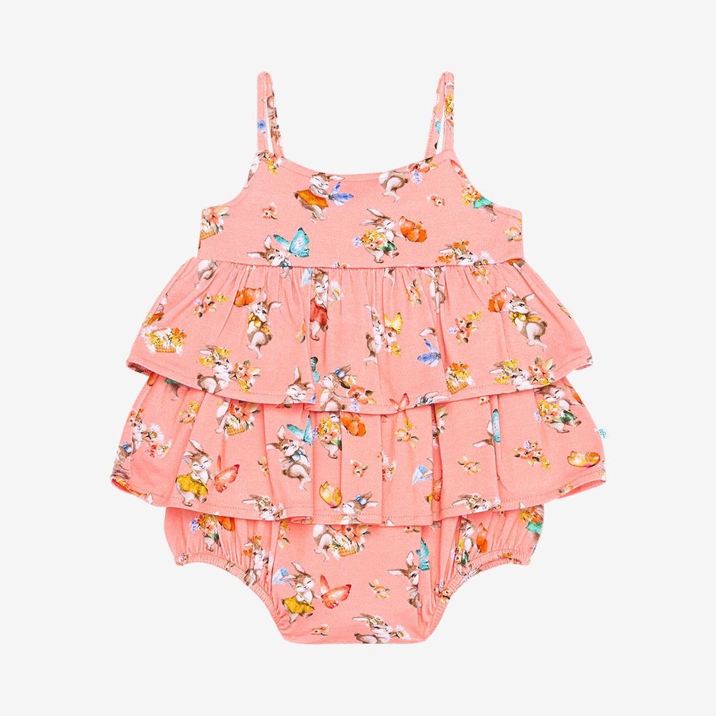 Posh Peanut Ruffle Spaghetti Romper Betty – Casp Baby Mommy Me