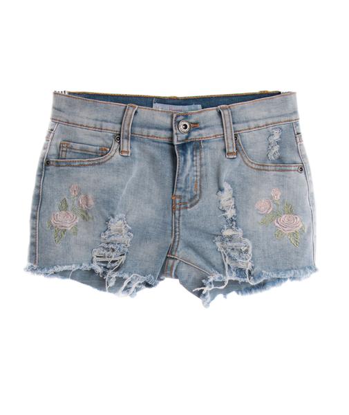 Play Six Rose Embroidered Denim Shorts