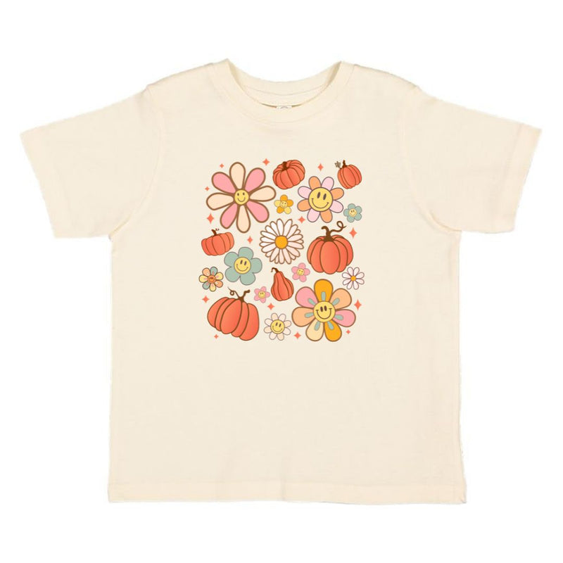 Sweet Wink Pumpkin Daisy Doodle Short Sleeve T-Shirt - Natural