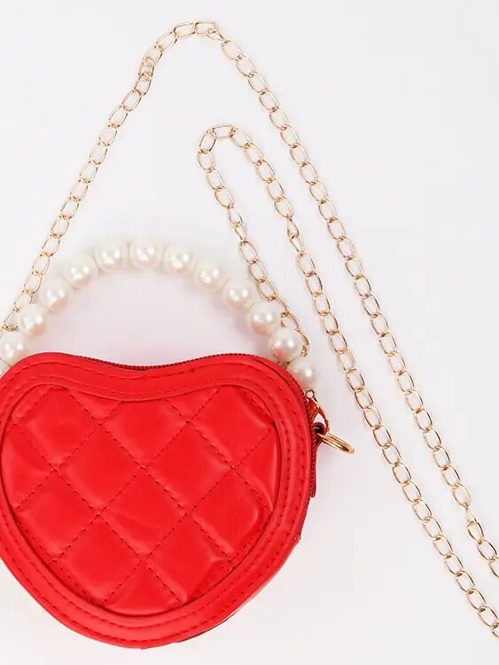 Sparkle Sisters Quilted Heart Purse - Red