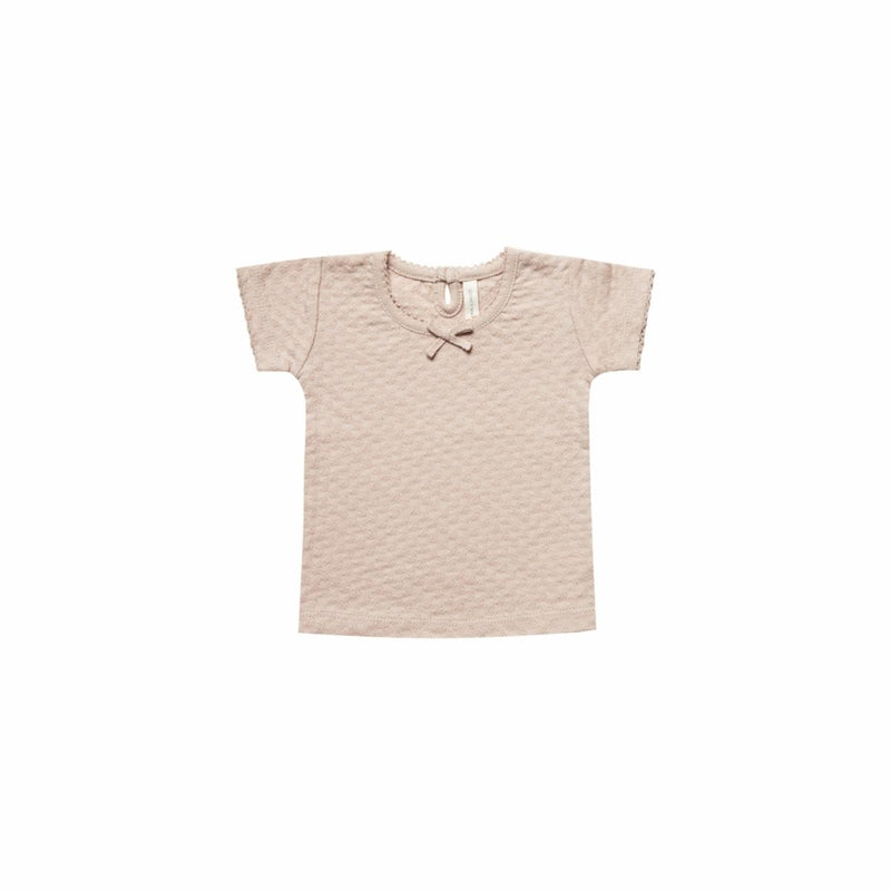 Quincy Mae Pointelle Tee - Rose