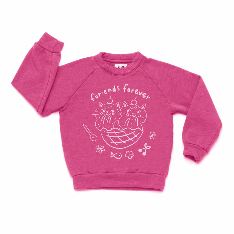 Kira Kids Graphic Raglan Sweatshirt - Rose Pink Furends
