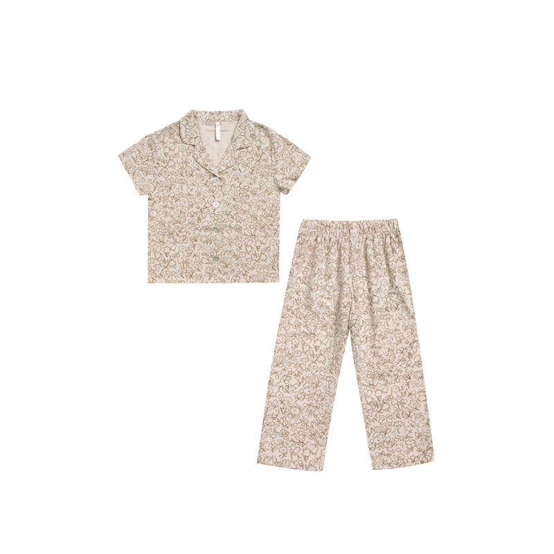 Rylee + Cru Garden Outline Pajama Set - Ivory