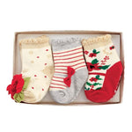 Mud Pie Christmas Floral Sock Set