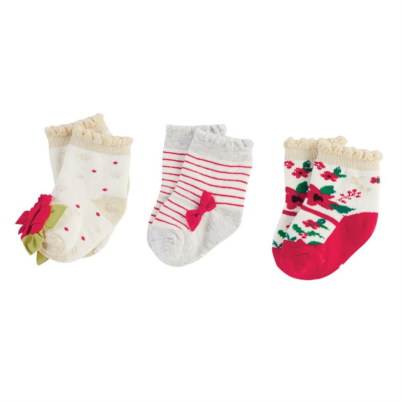 Mud Pie Christmas Floral Sock Set