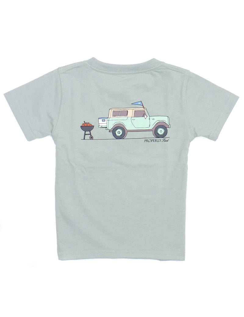Properly Tied BBQ Tailgate Tee - Chrome Grey