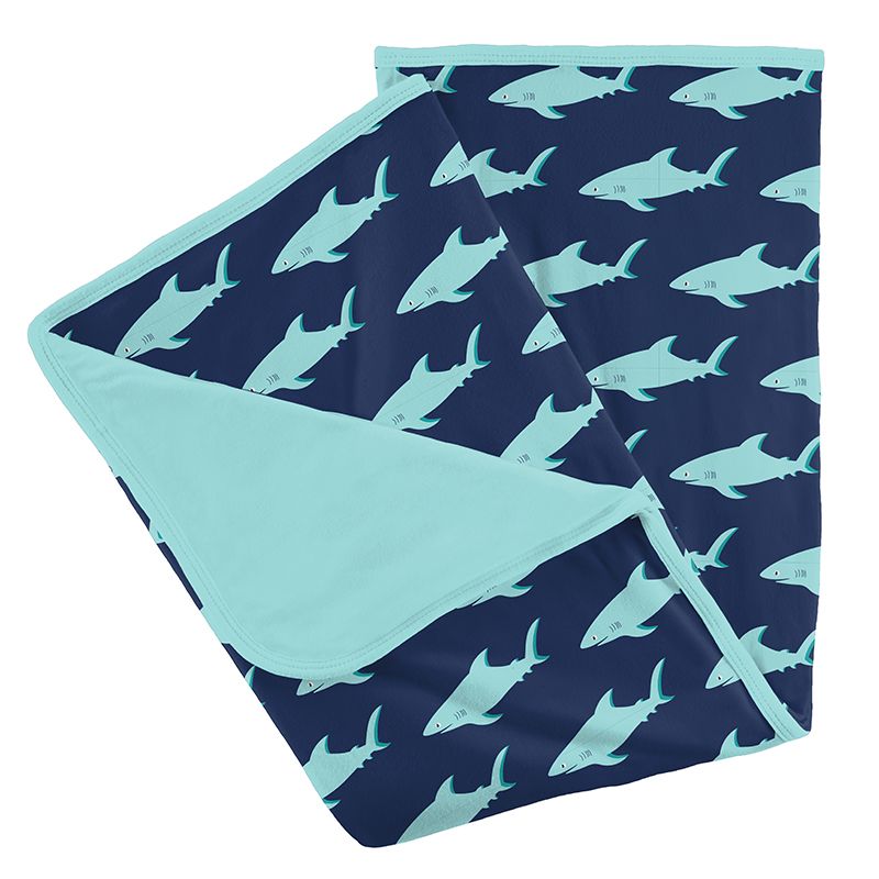 Kickee Pants Toddler Blanket - Flag Blue Sharky