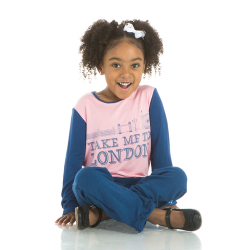 Kickee Pants Piece Print Long Sleeve Playground Tee - Lotus Take Me To London