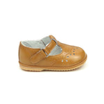 L'Amour Angel Baby Birdie Leather T-Strap Stitched Mary Jane - Mustard