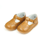 L'Amour Angel Baby Birdie Leather T-Strap Stitched Mary Jane - Mustard