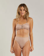 Rylee + Cru Women's Bandeau Bikini Set - Rust Stripe