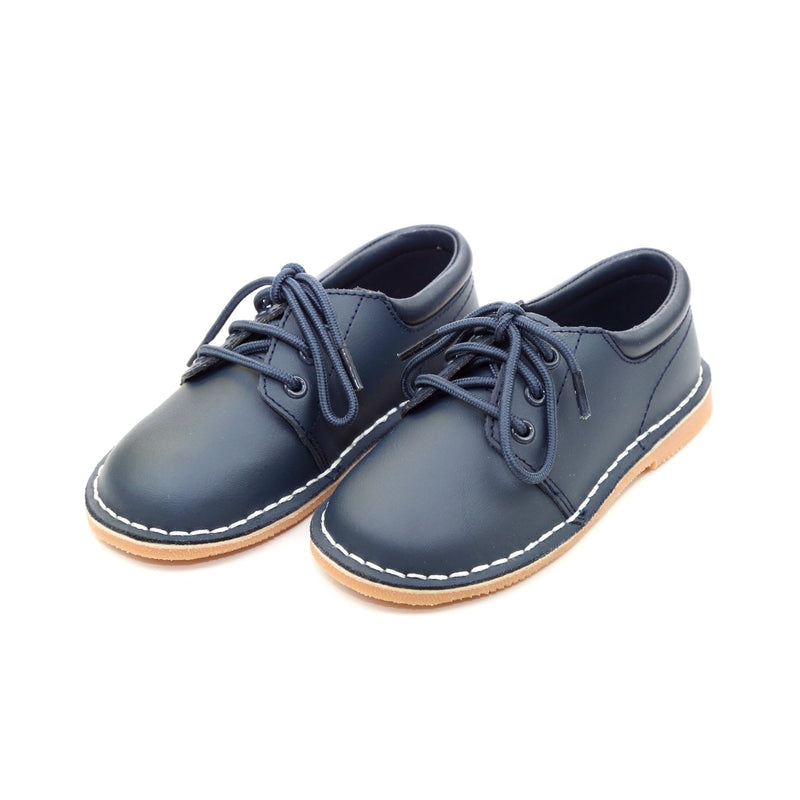 L'Amour Tyler Stitch Down Leather Lace Up Shoe - Navy