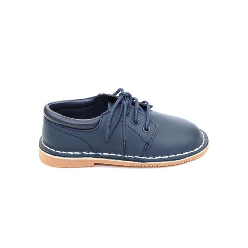 L'Amour Tyler Stitch Down Leather Lace Up Shoe - Navy