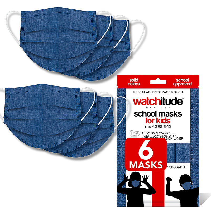 Watchitude Kids Masks 6 Pack - Denim Blue