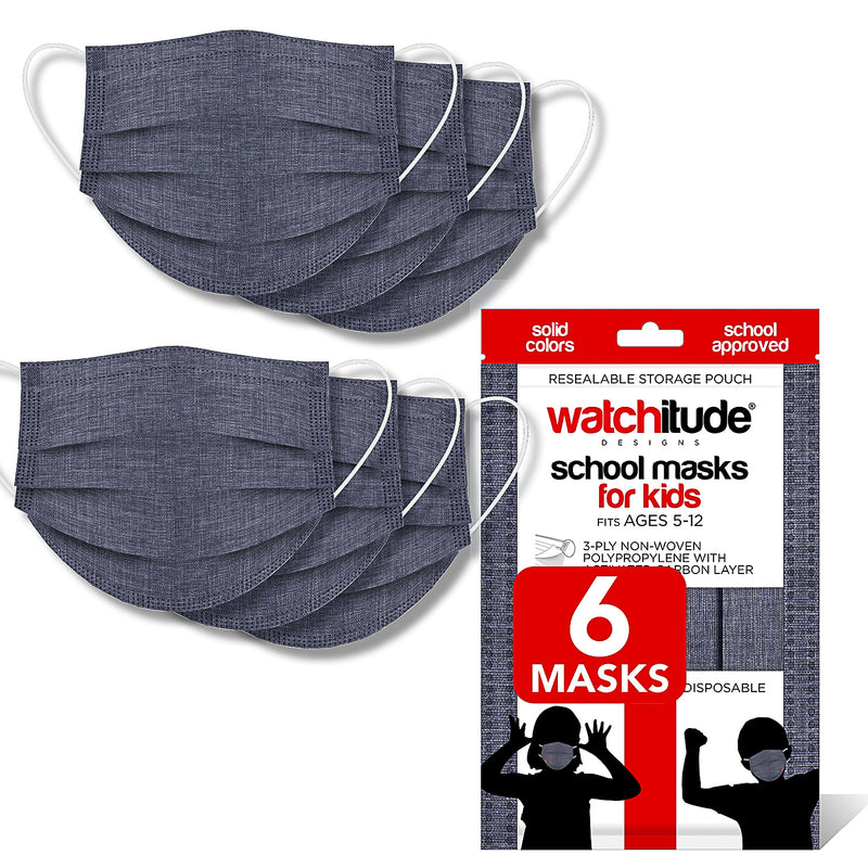 Watchitude Kids Masks 6 Pack - Charcoal Gray