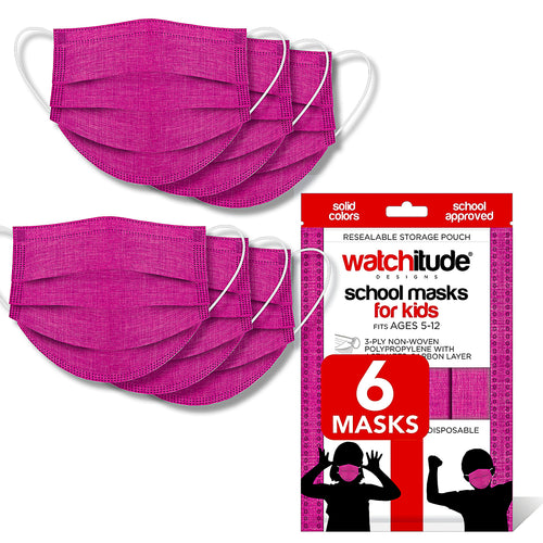 Watchitude Kids Masks 6 Pack - Raspberry