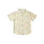 Rylee + Cru Collared Short Sleeve Shirt - Zebra