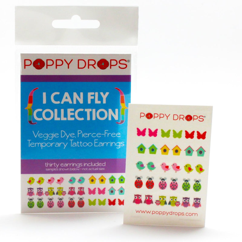 Poppy Drops Temporary Tattoo Pierce -Free Earrings