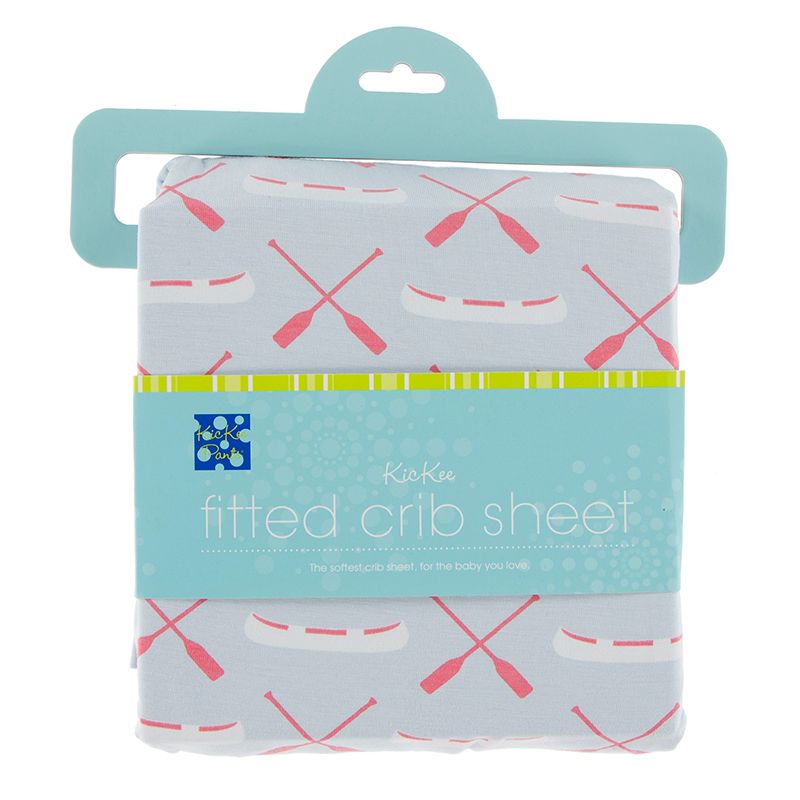 Kickee Pants Fitted Crib Sheet - Dew Paddles and Canoe