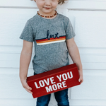 Brokedown Kids Love Stripe Tee - Heather Gray