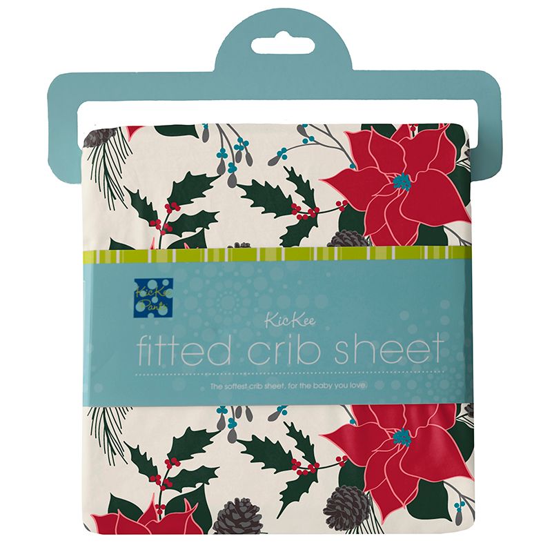 Kickee Pants Crib Sheet - Christmas Floral