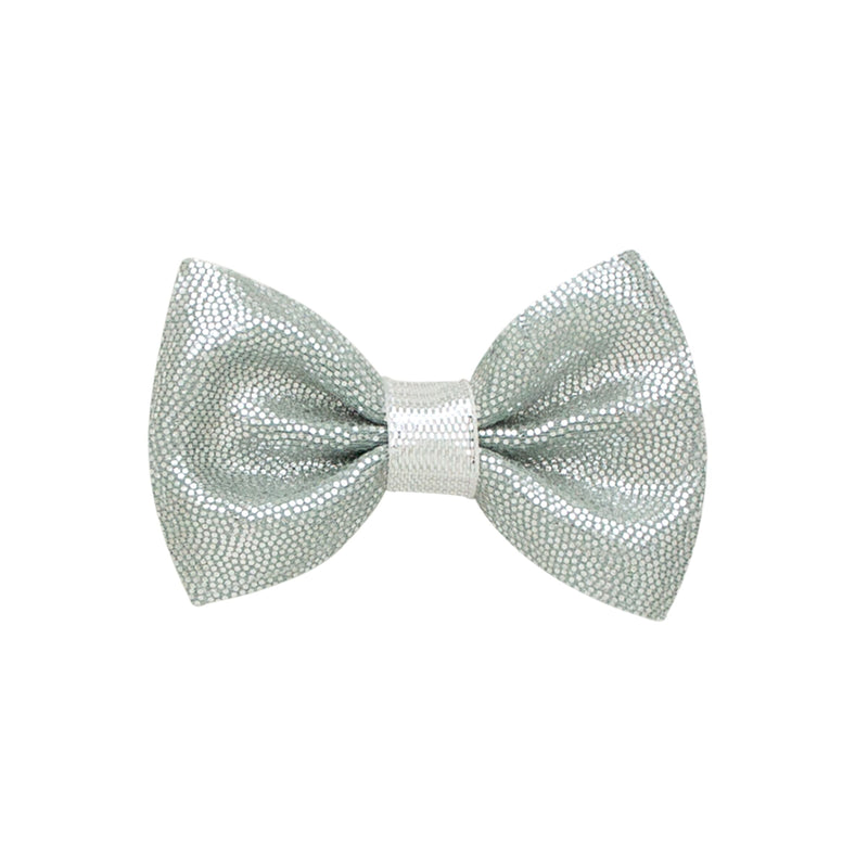 Wee Ones Mini Hologram Bow - Silver