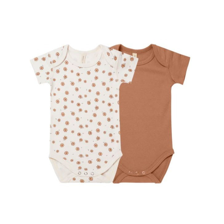 Quincy Mae Jersey Bodysuit Set - Daisy Confetti and Amber