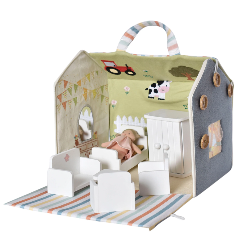 Tikiri Toys Doll House with Wooden Furniture