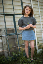 Soor Ploom Olive Skort - Light Wash Denim