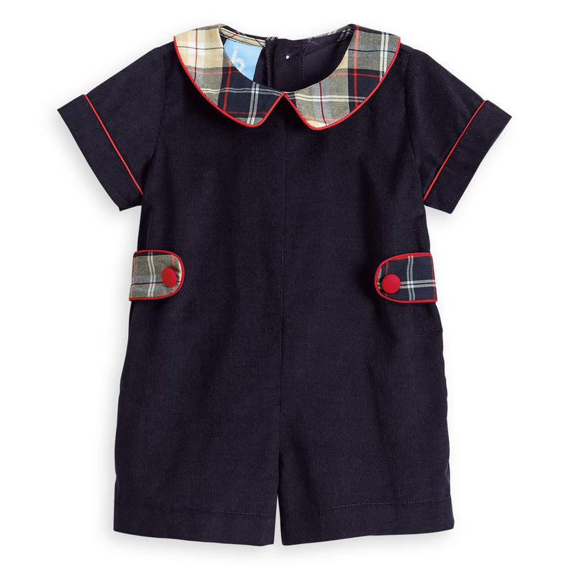 Bella Bliss Collared Romper - Navy Cord