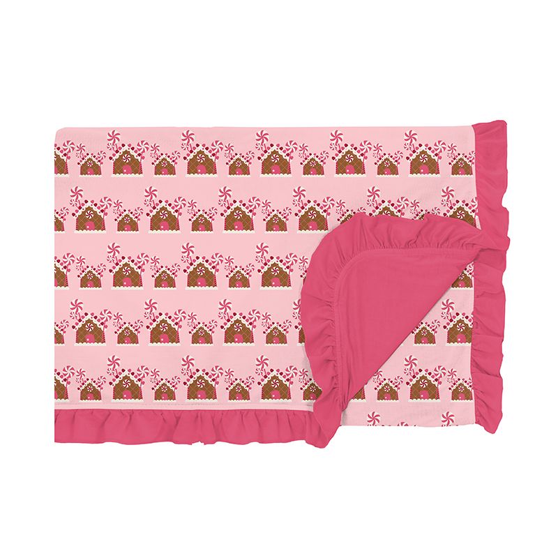 Kickee Pants Ruffle Toddler Blanket - Lotus Gingerbread