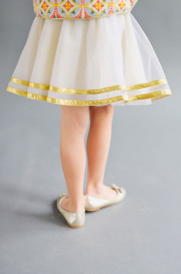 Lali Kids Whipped Cream Tulle Skirt - Gold