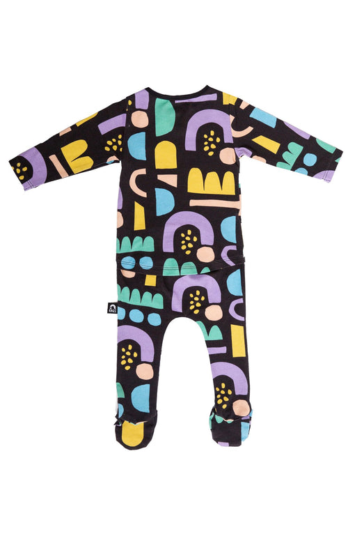 Rags Romper with Footies - Abstract Rainbow
