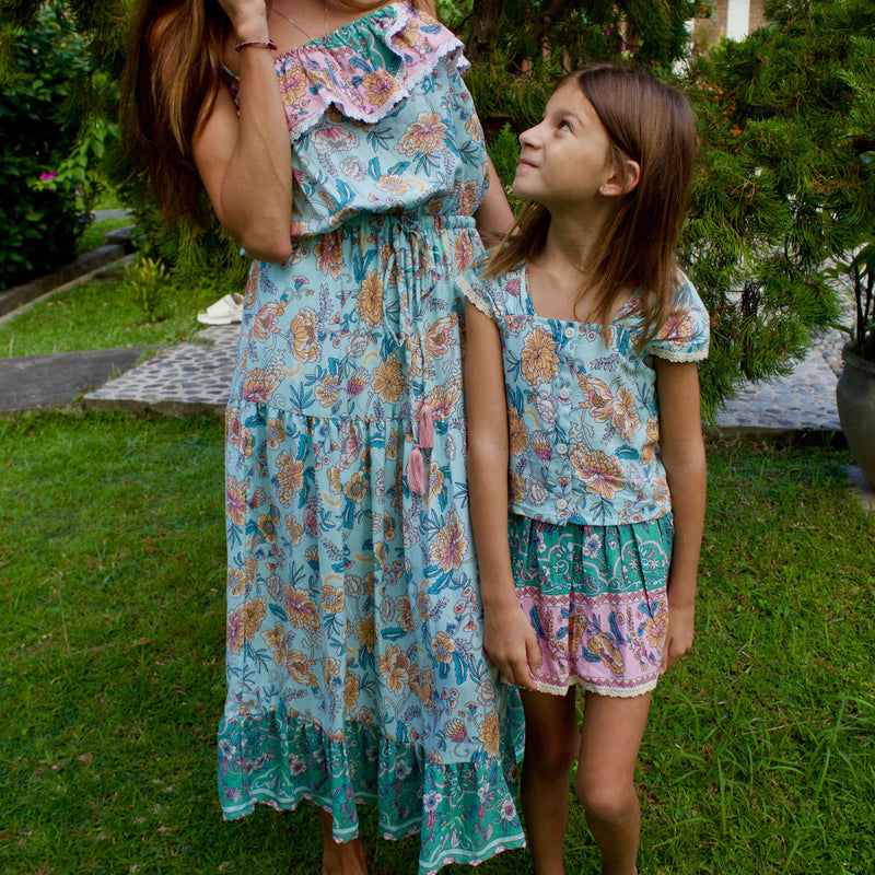 Bela & Nuni Women's Frill Dress - Floral Green