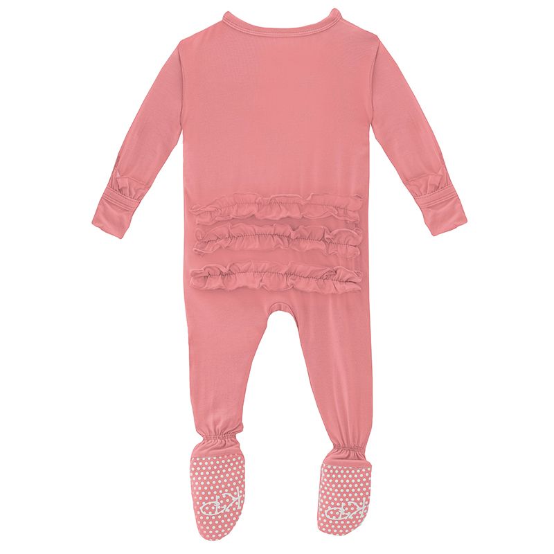 Kickee Pants Classic Ruffle Footie with Snaps - Strawberry