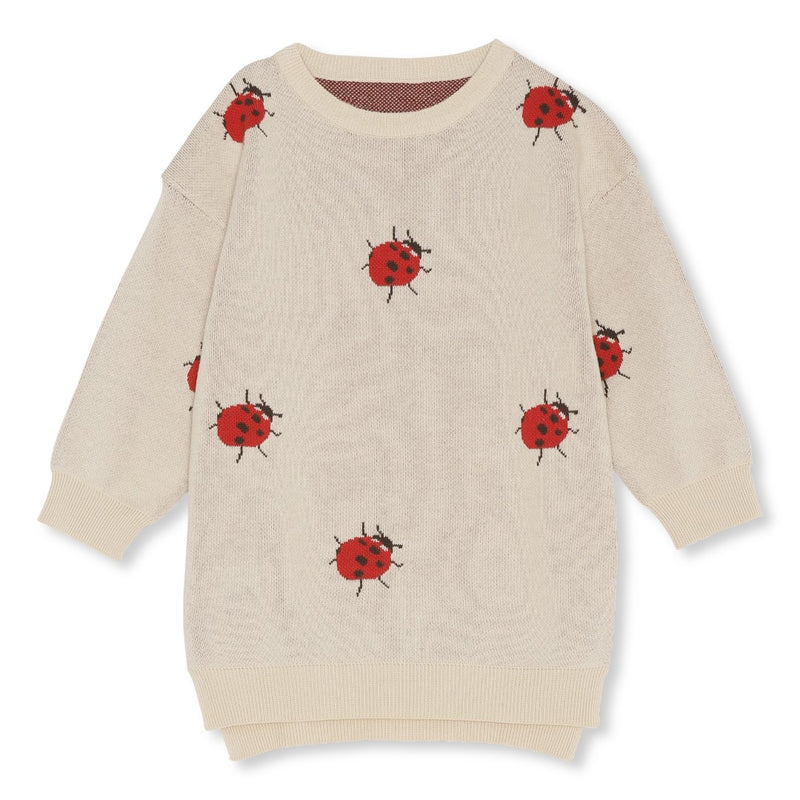 Summer Mommy Konges Casp Baby Boutique & – Me - Ladybug Sand Slojd Jacquard Dress Lapis