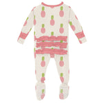 Kickee Pants Classic Ruffle Footie with Snaps - Strawberry Pineapples