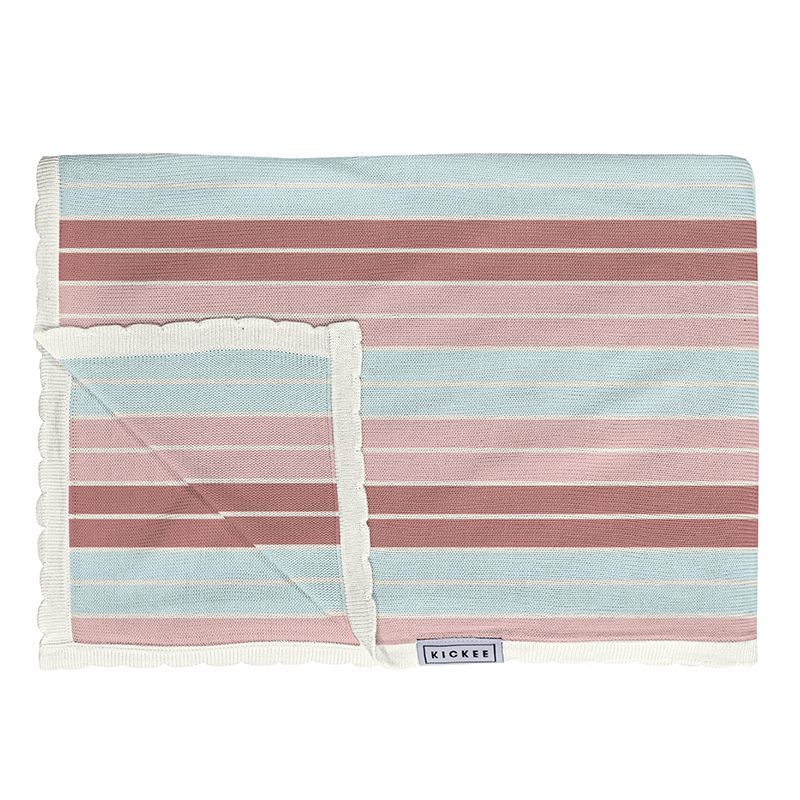 Kickee Pants Knitted Throw Blanket - Active Stripe