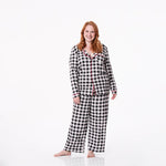 Kickee Pants Women's Collared Pajama Set - Midnight Holiday Plaid