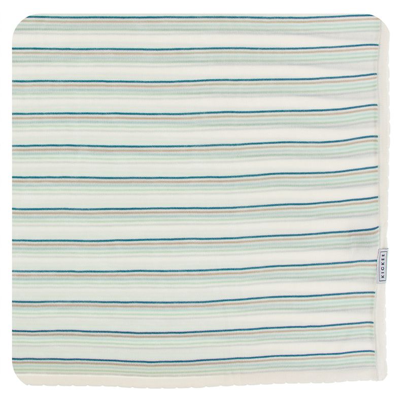 Kickee Pants Print Knitted Toddler Blanket - Culinary Arts Stripe