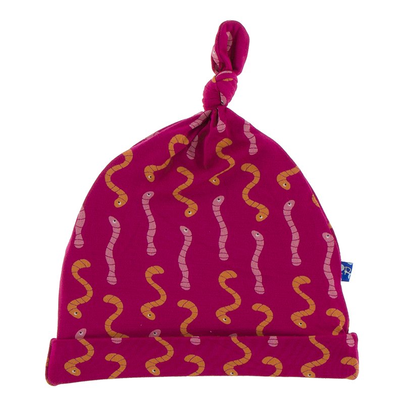 Kickee Pants Print Knot Hat - Rhododendron Worms