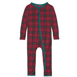 Kickee Pants Coverall with Zipper - Anniversary Plaid