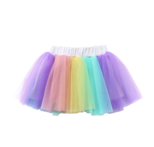 Emerson and Friends Pastel Rainbow Tulle Baby Skirt