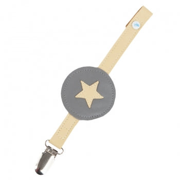 Mally Designs Leather Soother Clip Star