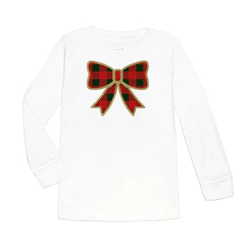 Sweet Wink Long Sleeve Shirt - Christmas Plaid Bow