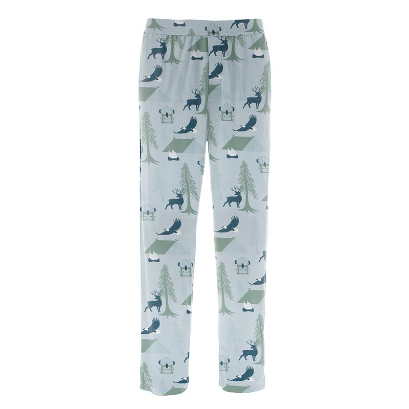 Kickee Pants Men's Print Pajama Pants - Pearl Blue Wilderness Guide
