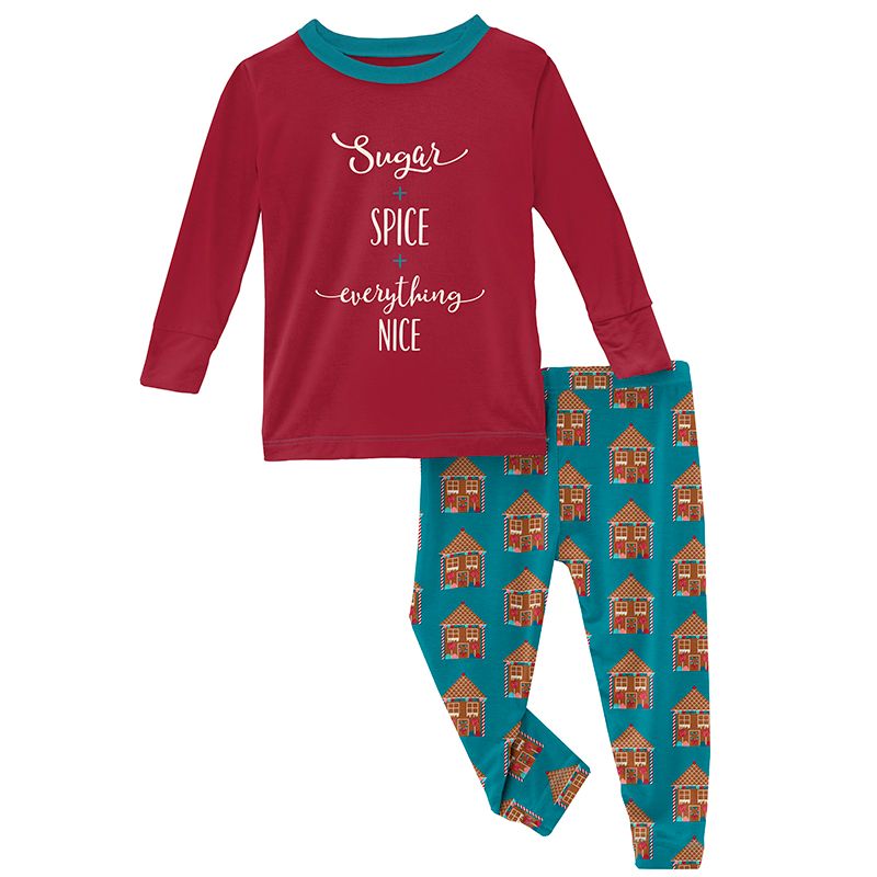 Kickee Pants Graphic Pajama Set - Bay Gingerbread