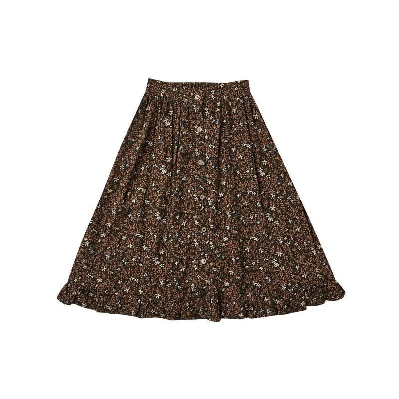 Rylee + Cru Oceanside Skirt - Vintage Black Winter Bloom