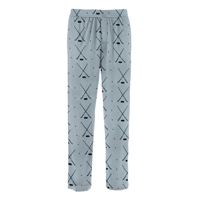 Kickee Pants Men's Print Pajama Pants - Pearl Blue Hockey